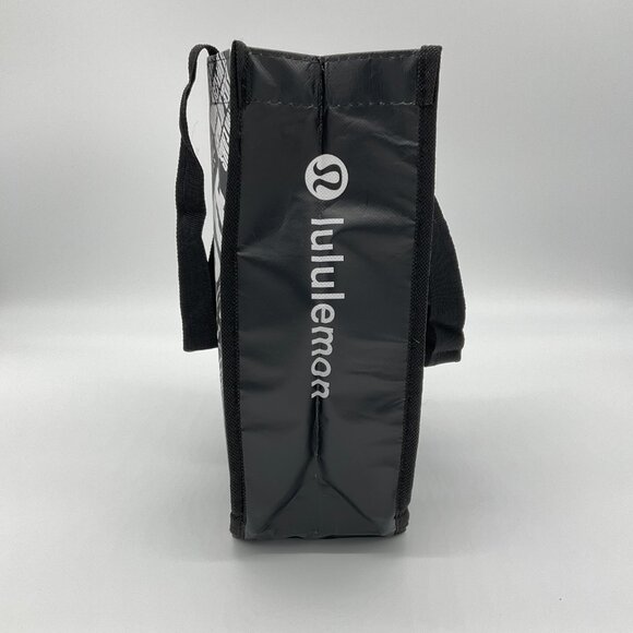 Lululemon Small Black White Logo Reusable Tote Bag - Picture 3 of 7